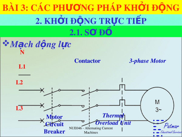 Phương pháp khởi động trực tiếp cho động cơ 3 pha