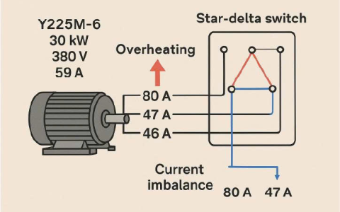 Phân Tích Thực Tế: Động Cơ 30KW 6P Bị Quá Nhiệt, Mất Cân Bằng Dòng Và Cách Khắc Phục Hiệu Quả