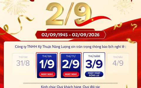 Thông Báo Nghỉ Lễ Quốc Khánh 02/09/2026